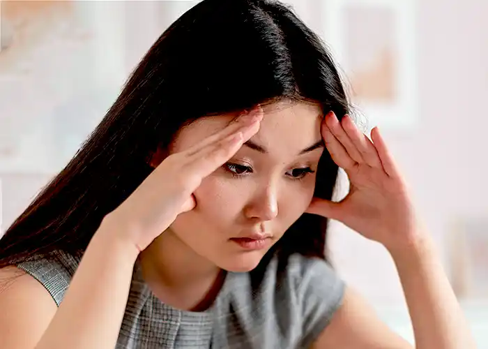 Young Asian woman with trauma